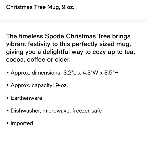 Four Spode 9oz Festive Christmas Tree Mugs with Green Trim - Picture 8 of 8